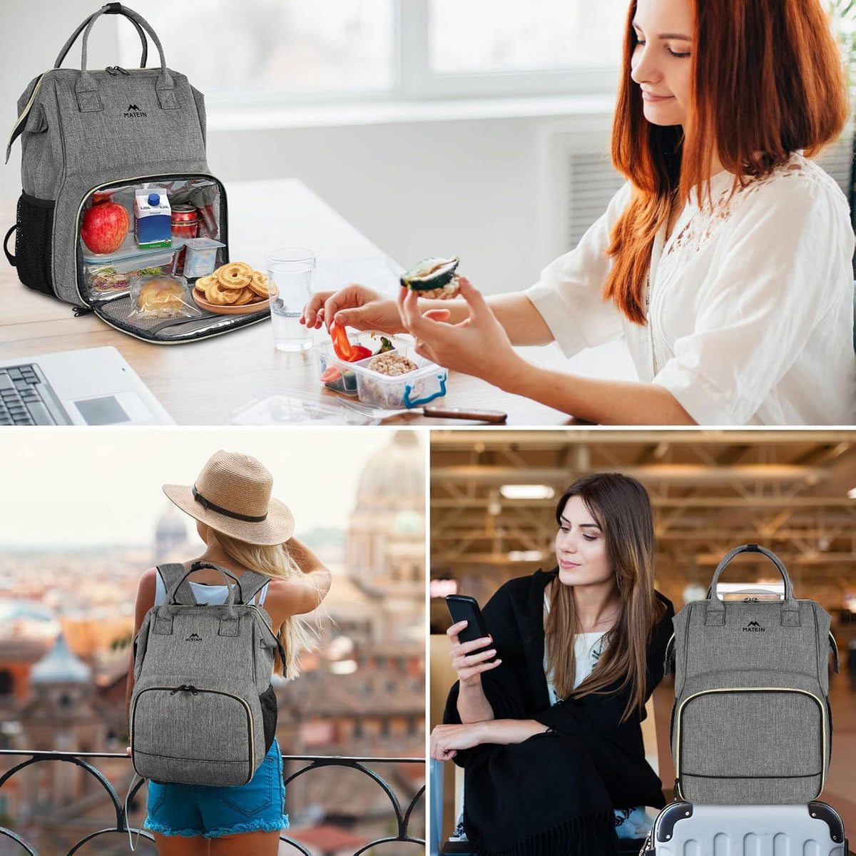 Sac a Dos Isotherme Repas Déjeuner Femme,Pour Ordinateur 15,6 Pouces