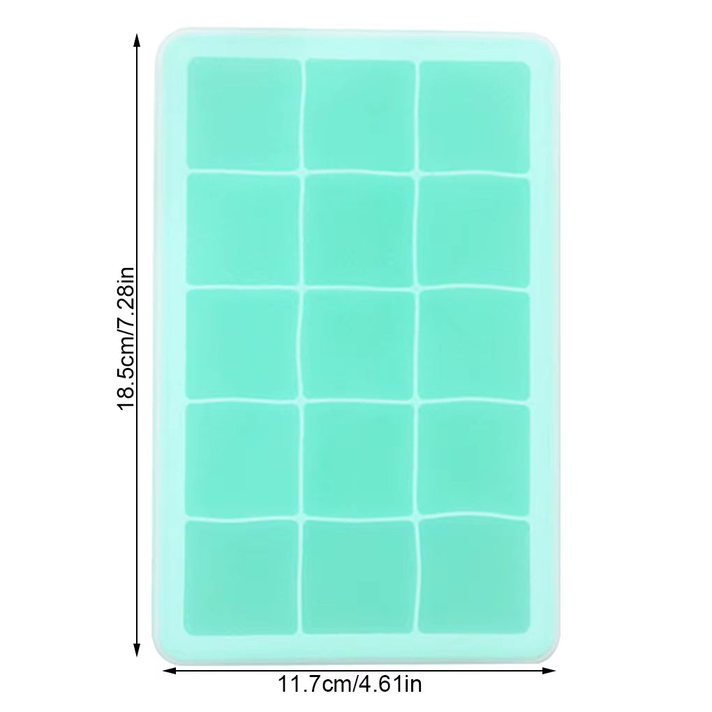 Black Grade Silicone 15-Grid Cube Jumbo Silicone Ice Cube Square Tray Mold Mould Non-Toxic Durable Bar Pub Wine Ice Blocks Maker