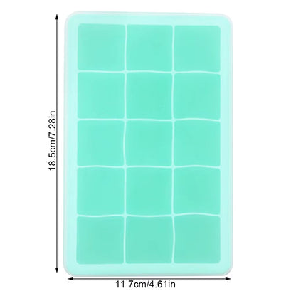 Black Grade Silicone 15-Grid Cube Jumbo Silicone Ice Cube Square Tray Mold Mould Non-Toxic Durable Bar Pub Wine Ice Blocks Maker