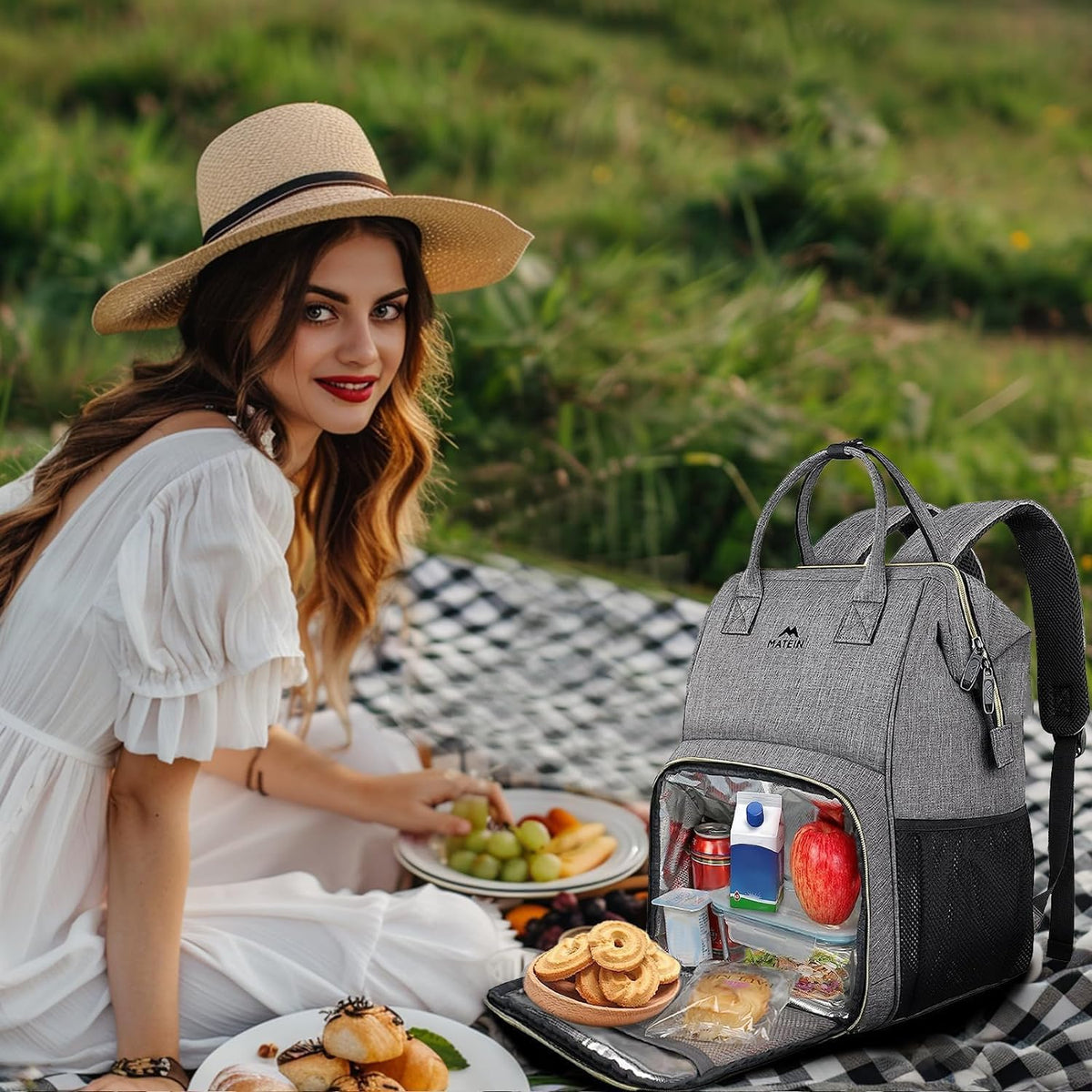 Sac a Dos Isotherme Repas Déjeuner Femme,Pour Ordinateur 15,6 Pouces