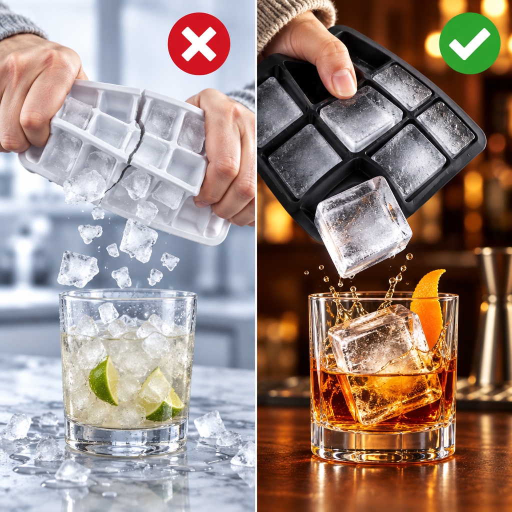 Black Grade Silicone 15-Grid Cube Jumbo Silicone Ice Cube Square Tray Mold Mould Non-Toxic Durable Bar Pub Wine Ice Blocks Maker
