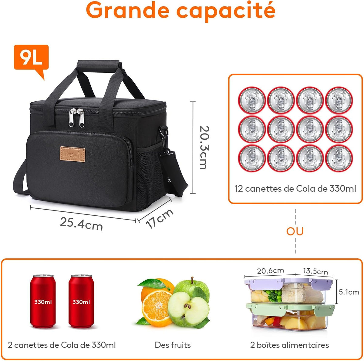 Sac Isotherme Repas 9L/ 15L/ 24L/ 33L, Glaciere Souple Isothermes